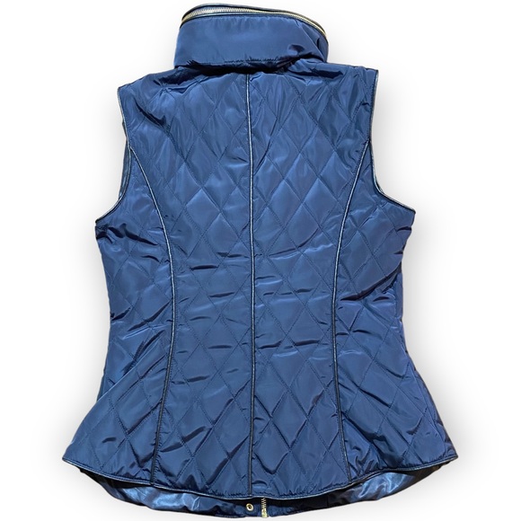2for$35 NWOT ZARA Blue Puffer Vest with Hood Size Medium - Picture 3 of 16